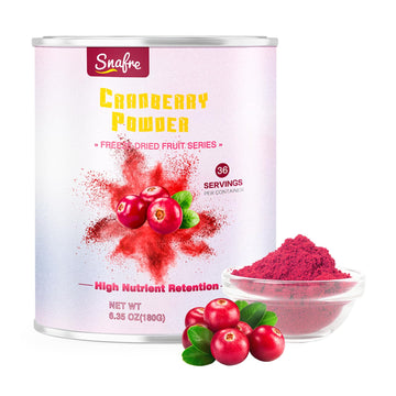 Cranberry Powder, 6.34OZ/180G Freeze Dried Cranberries Powder, Fruit Powder, No Sugar, No Additives, for Baking, Smoothies, Juic