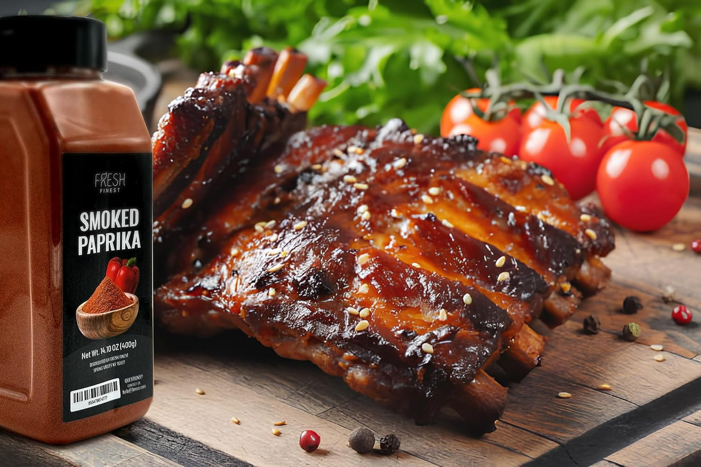Fresh Finest Smoked Paprika - 14.10 oz Smoked Paprika Powder - enhanced Paprika Seasoning for Cooking  Meat Rubs  Marinades  Sauces  Goulash - No Preservatives and Fillers - Rich and Intense Flavor