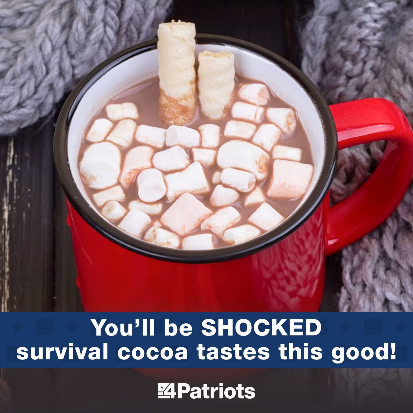 4Patriots Bugle Boy Survival Cocoa: Tasty Survival Cocoa Designed To Last 25 Years, 14 Servings
