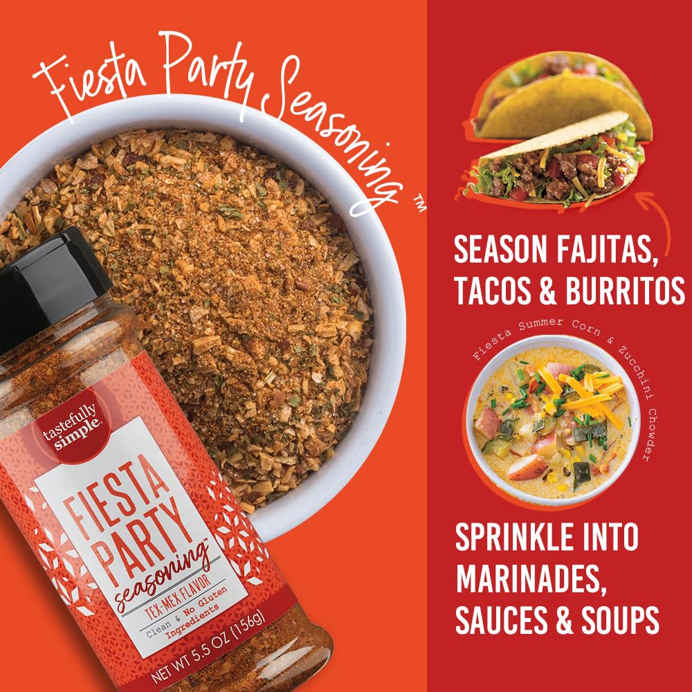 Tastefully Simple Fiesta Party Mexican Seasoning, 5.5 Ounce, Pack of 1