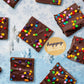 Happy Holidays Brownies Chocolate Food Gift Individually Wrapped For Men Women Package 4 Pack Winter Hanukkah | Nut Free | Corporate Kosher