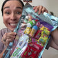 Tigers Blood Pickle Kit With Blue Raspberry Pickle With Takis, Fruit Rollup And Mexican Candysimilar To The Chamoy Pickle Kit Fo