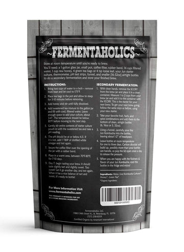 Jun Kombucha Starter Culture - Usda Certified Organic Jun Scoby & Starter Tea - Makes 1 Gallon - Brewed With Organic Green Tea &