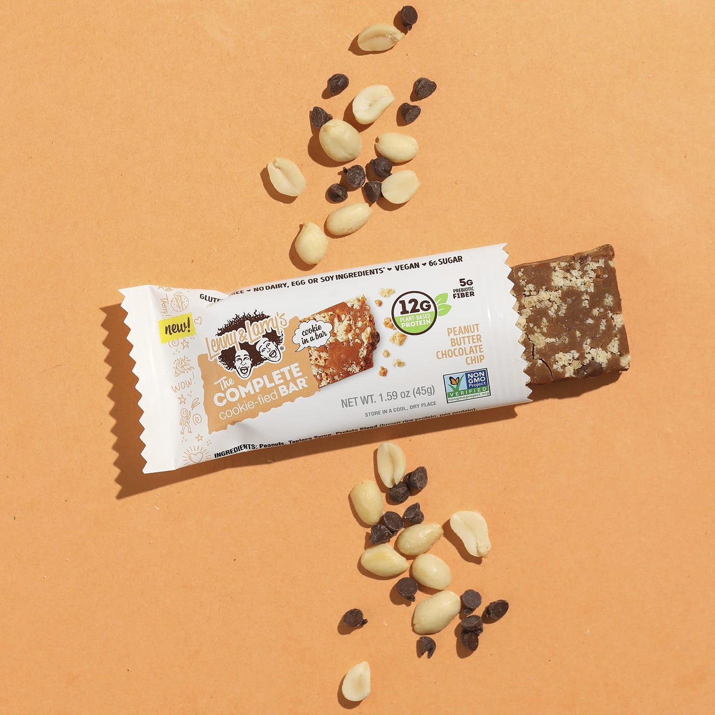 Lenny & Larrys Peanut Butter Chocolate Chip Cookie-Fied Bar, 1.59 Oz