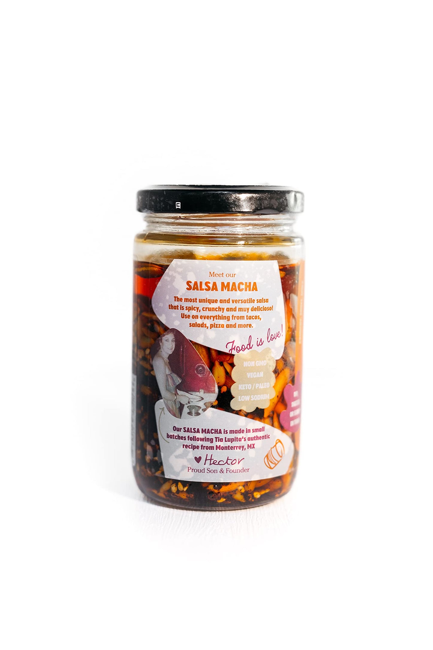 TIA LUPITA Salsa Macha Chili Crunch Oil - 2 Pack of 7.5oz Bottles - Gluten Free, Non-GMO, Vegan