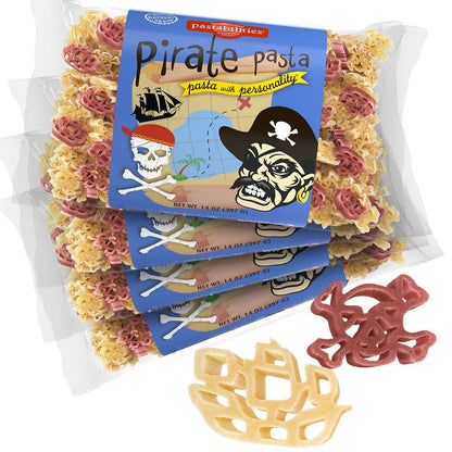 Pastabilities Fun Shaped Pasta for Kids - Pirate Shaped - Pirate Ship Skull & Crossbones Fun Theme, Non-GMO Natural Wheat Pasta,