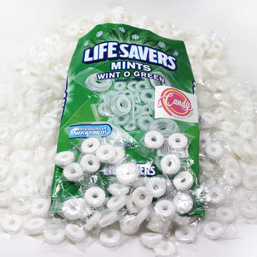 Wint O Green Mints Candy Bundle - 2lb Bulk Pack of Individually Wrapped Wintergreen Mints - Hard Candy Mints Individually Wrappe