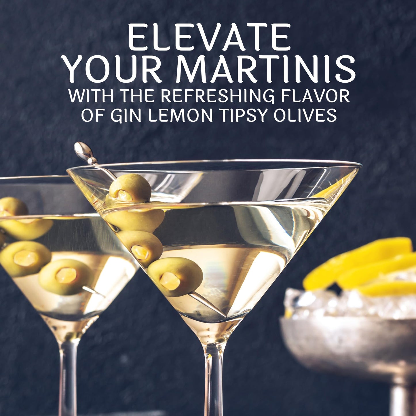 Sable & Rosenfeld Tipsy Olives - Green Olives Stuffed with Lemon - 5 oz Cocktail Garnish