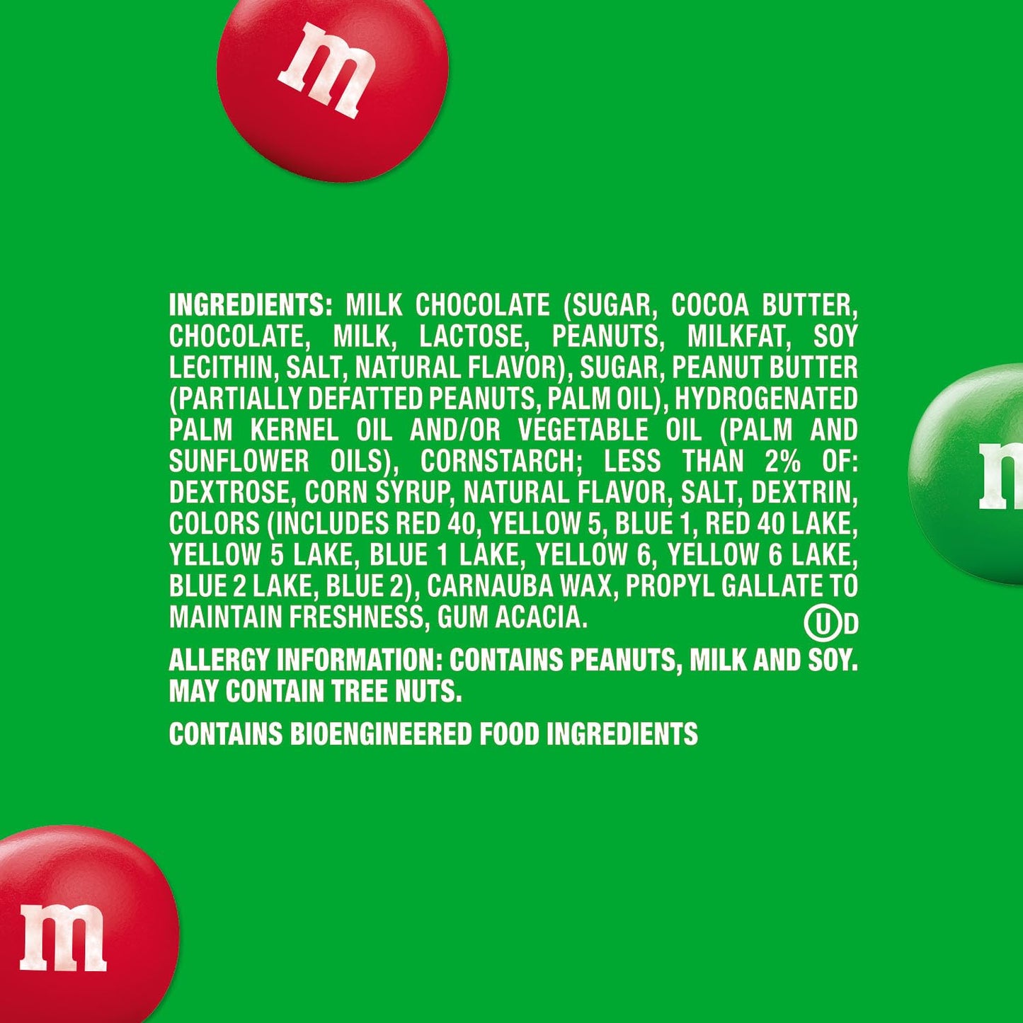 M&MS Peanut Butter Red & Green Milk Chocolate Christmas Candy  34 Oz Resealable Bag