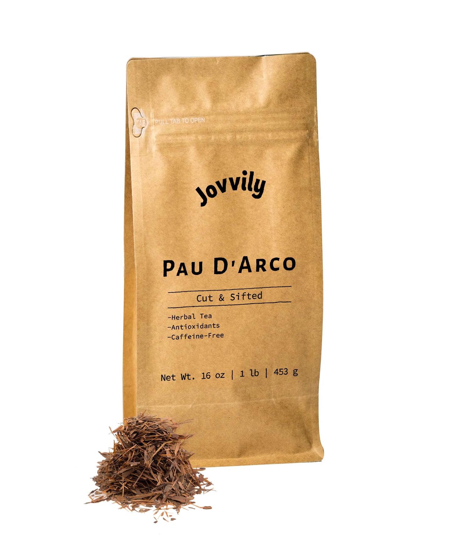 Jovvily Herbal Tea - Cut & Sifted Pau DArco - Caffeine Free - 1 lb