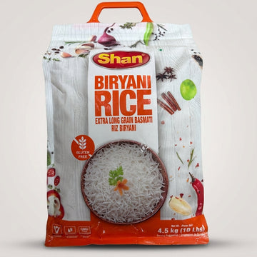 Shan Biryani Rice 4.5 kg (10 lbs) - Extra Long Grain Basmati