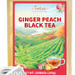 TeeLux Peach Ginger Black Tea, Mellow Black Tea with Spicy Ginger & Peach Flavor, Caffeinated, 100 Count