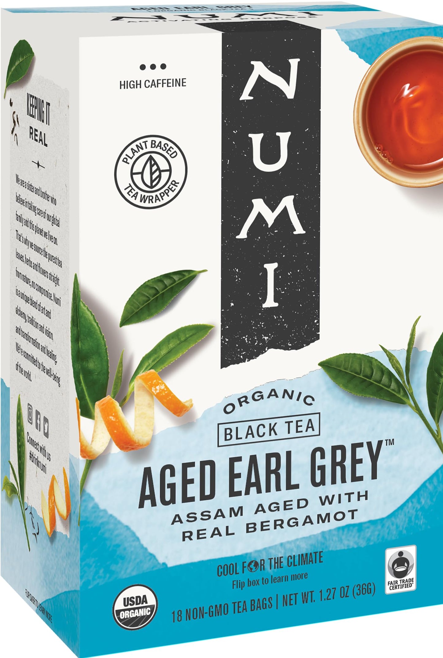 Numi Black Tea Bags Aged Earl Grey Bergamot