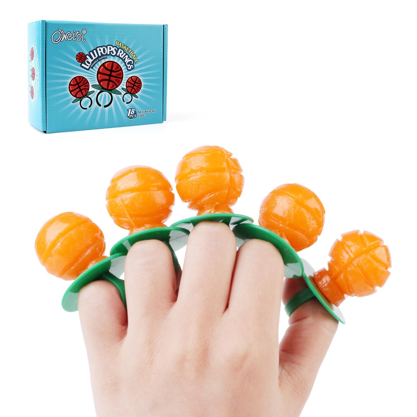 Basketball Lollipop Rings,Suckers Individually Wrapped Bulk For Birthday Party Candy Favors,Sports Ball Shaped Goodie Bag Filler