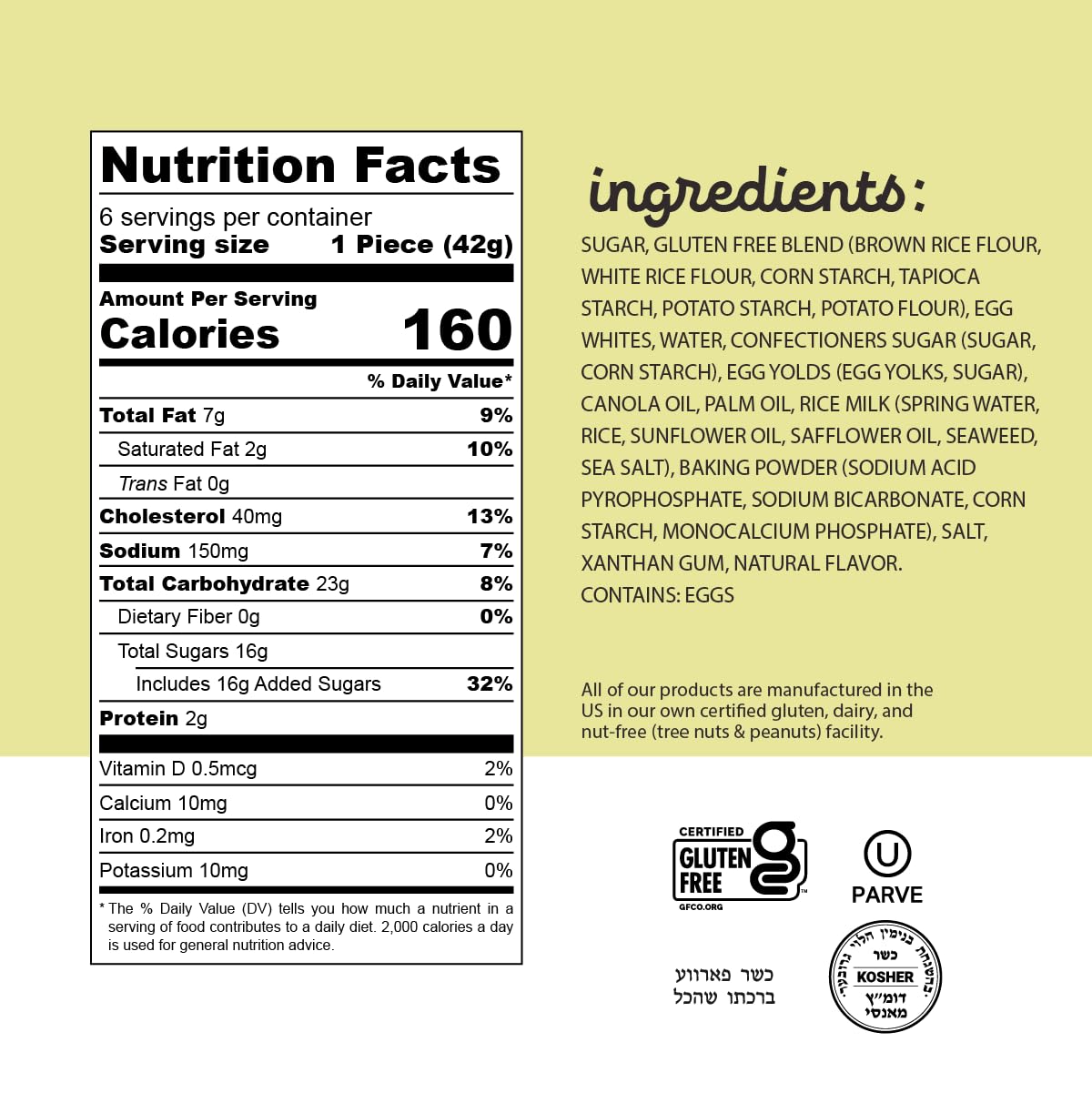 Katz Gluten Free Vanilla Creme Cakes. Free of Dairy, Soy, Tree Nuts, and Peanuts, Kosher 8.8 oz (3pk)