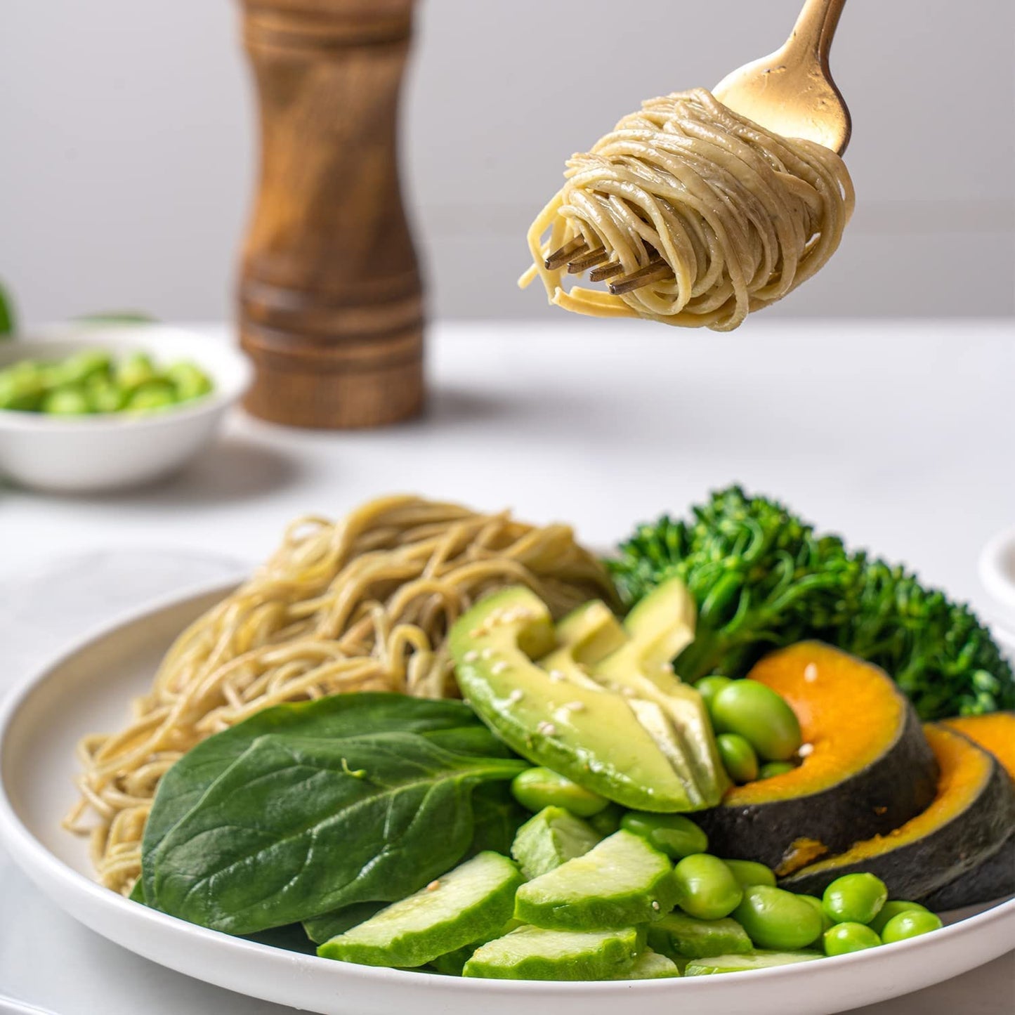 Purefit Organic Edamame Spaghetti Pasta，High Protein Pasta，Low Carb Keto Pasta, Gluten-Free, Vegan, Non-Gmo, Kosher, Plant-Based Bean Noodles - 1 Pack(10 Oz/5 Servings)