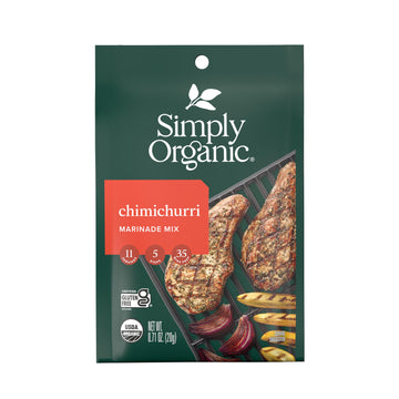 Simply Organic Chimichurri Marinade Mix, Vegan Friendly, Kosher, USDA Certified Organic, Gluten Free & Non-GMO, 0.71 Ounce (Pack