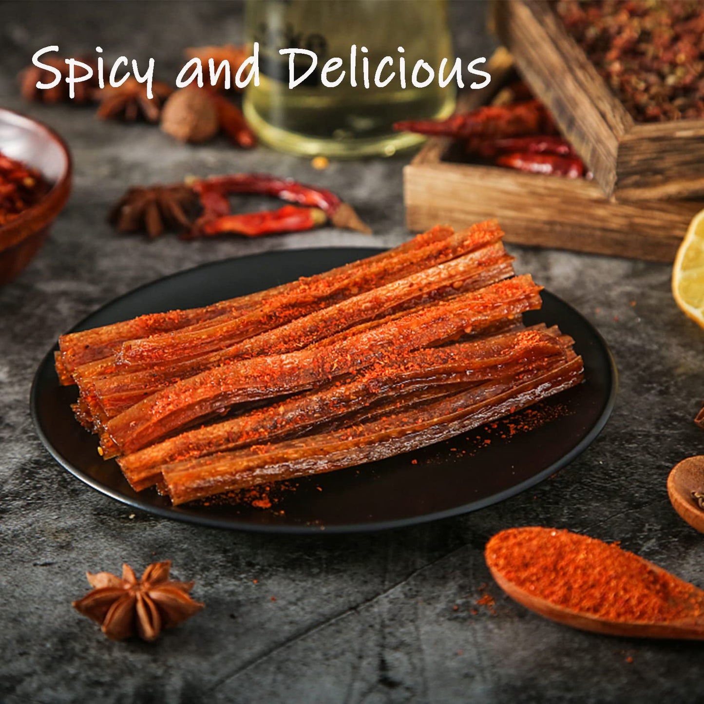 Noble Createaprototype Spicy Gluten Strips Snack - 5 Piece Set, White, Handmade, Vegan, Classic Chinese Flavour