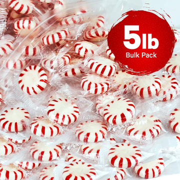 Starlight Peppermints Individually Wrapped Candy, 5 Pound Bulk Pack, Sweets For On The Go Refreshment, Perfect Peppermint Candy