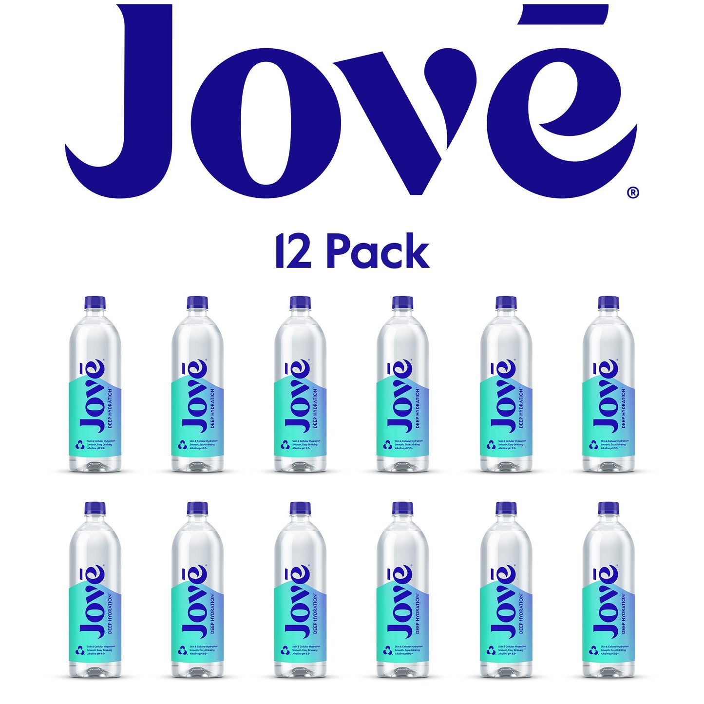 Jove Alkaline pH Water  Skin & Cellular Hydration  pH 9.5+  Refreshing  Great Taste  1 Liter (Pack of 12)