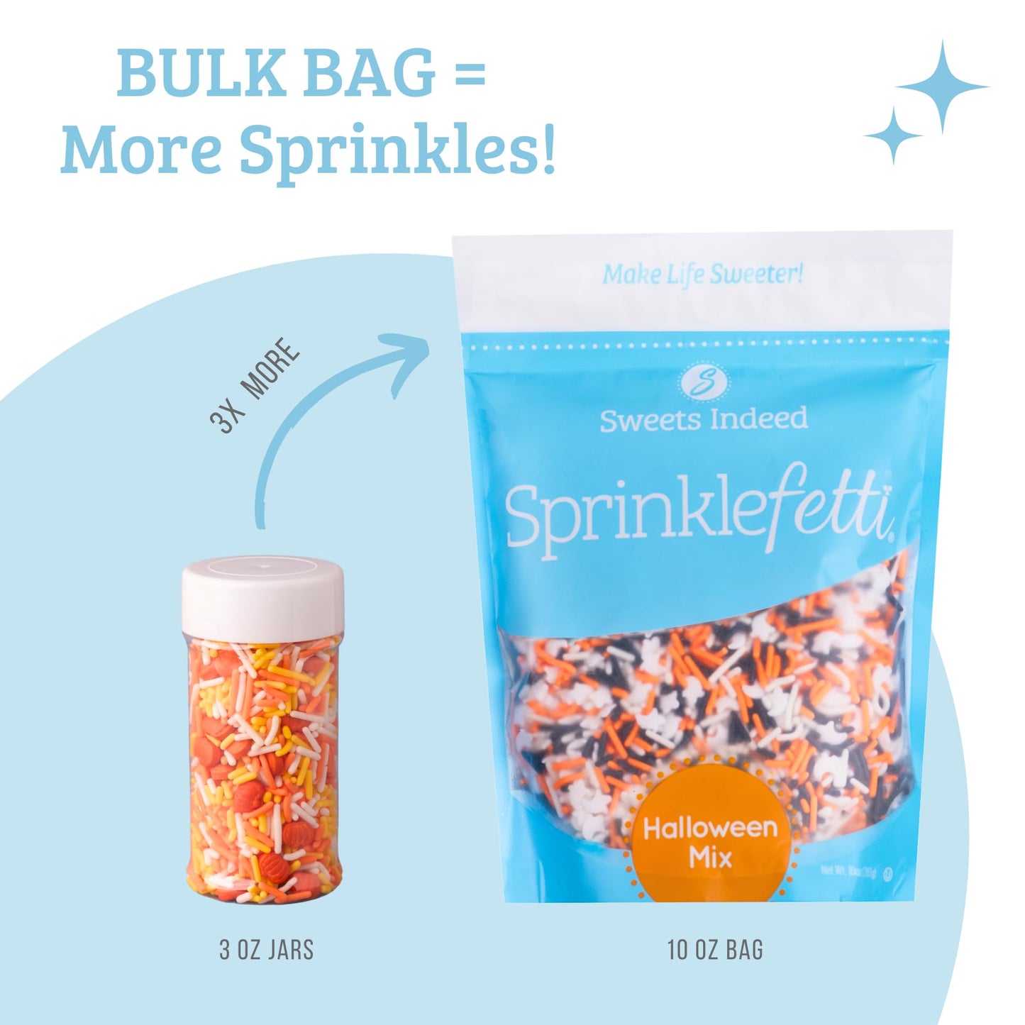 Sweets Indeed, Halloween Sprinkles, Bulk, 10 ounce, Edible Sprinkle Mix, Perfect for Cake Decorations, Baking, Ice Cream, Cookie