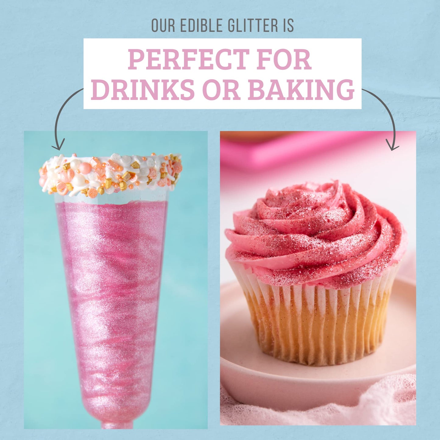 Sweets Indeed, Edible Glitter, Perfect for Drinks, Cocktails, Beverages & Cake Decorating, Dessert Cake Topper, Gift, 4 grams (P