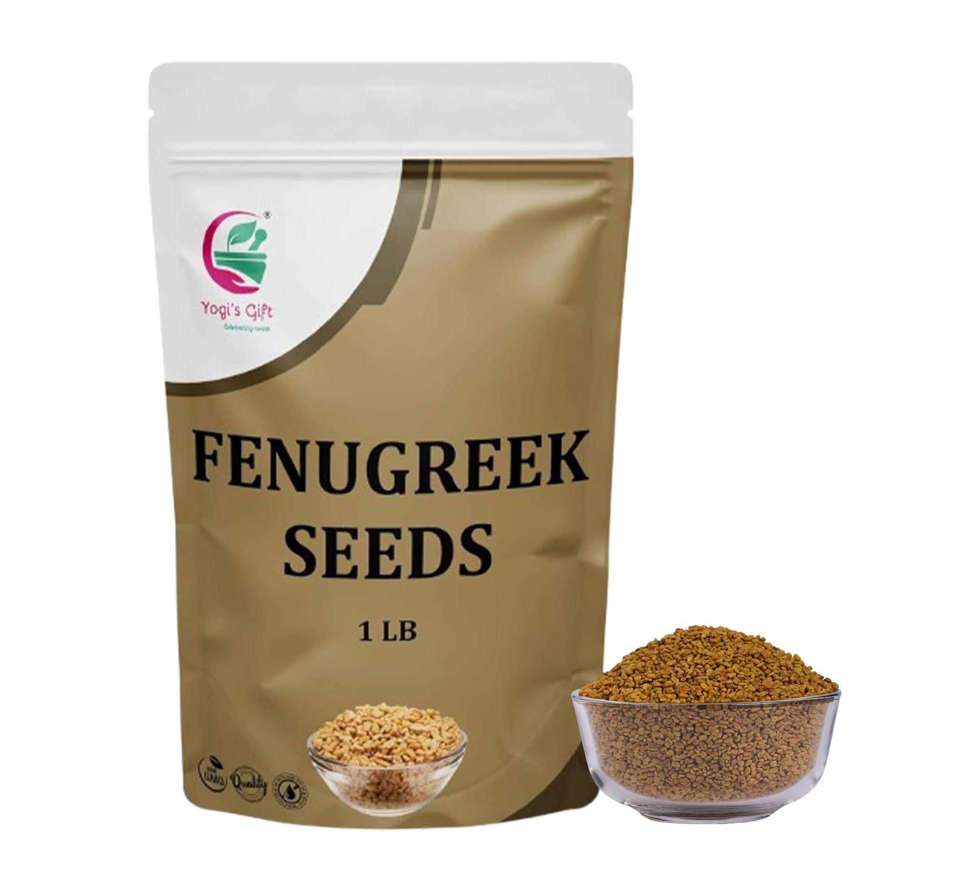 Fenugreek Seeds 1 Lb  100% Pure & Natural  Perfect For Cooking  Herbal Uses & Overall Wellness  Resealable Bag For Freshness - By Yogis Gift