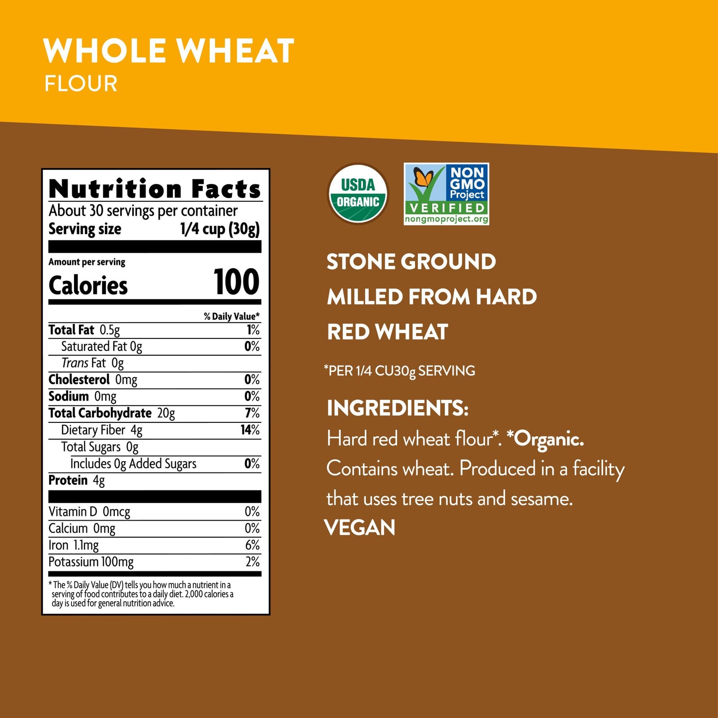Nature'S Path Organic Whole Wheat Flour, 32 Oz (Pack Of 1), Non-Gmo