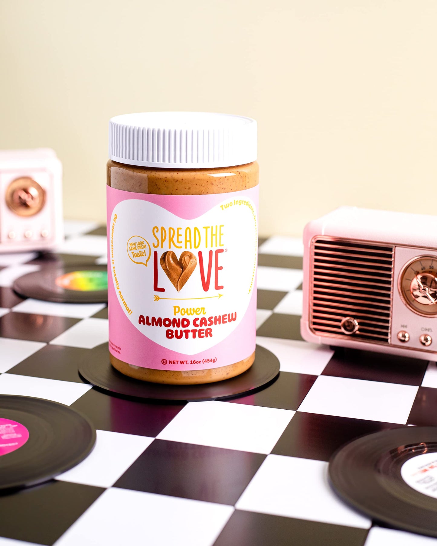 Spread The Love Almond Cashew Power Butter, 16 Ounce (All Natural, Vegan, Gluten-Free, No Salt, No Sugar, No Palm-Oil, No-Gmos)