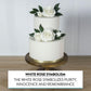 Global Sugar Art Peace Rose White Sugar Cake Flowers 5 Count With Leaves By Chef Alan Tetreault