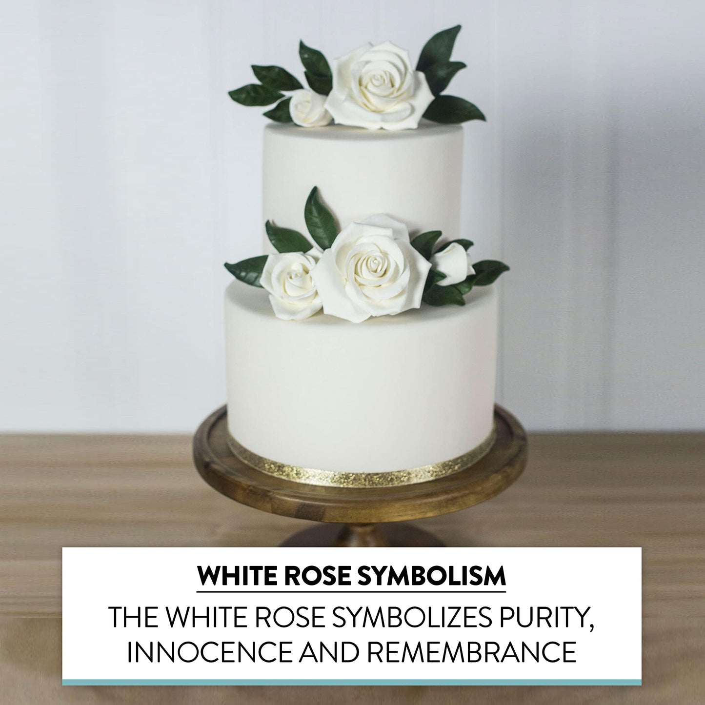 Global Sugar Art Peace Rose White Sugar Cake Flowers 5 Count With Leaves By Chef Alan Tetreault