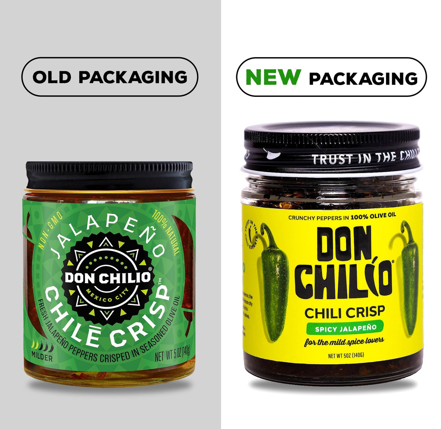 Don Chilio Mild Jalapeno Mexican Chile Crisp, 5 oz., 3 Pack - Crunchy Sliced Jalapenos Fried Chili Peppers in Hot Seasoned 100%