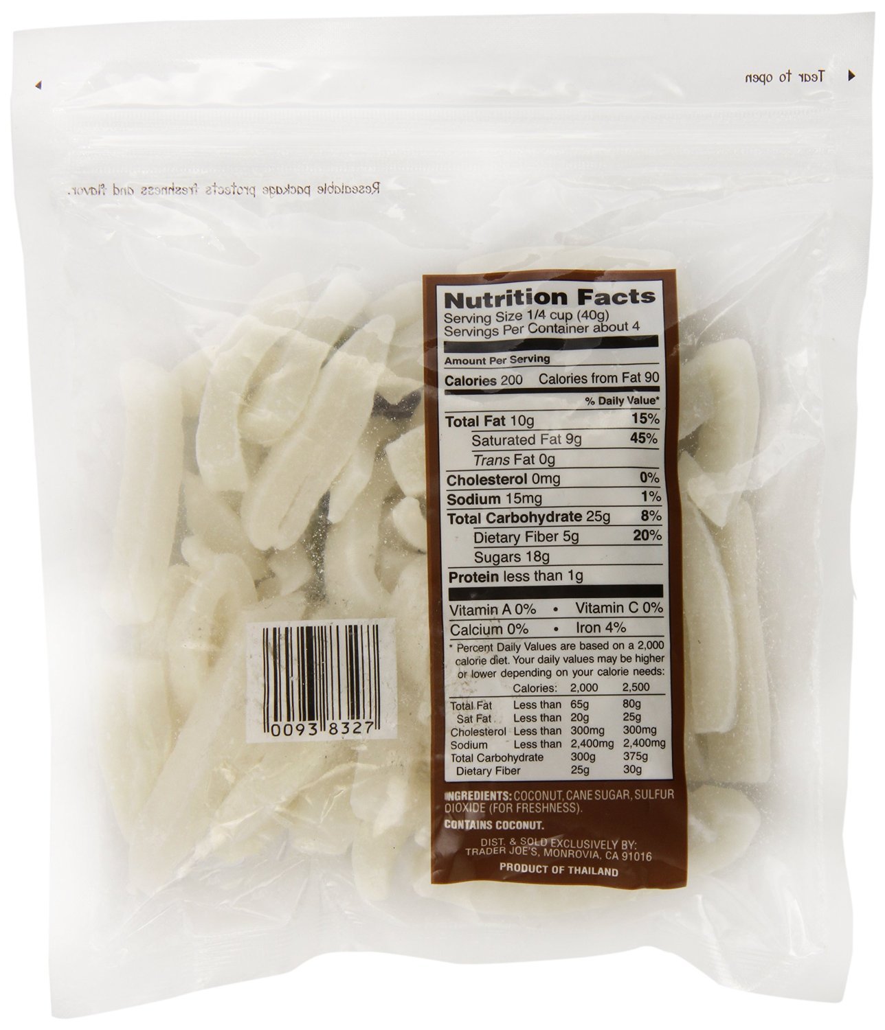 Trader Joe'S Coconut Strips (Pack Of 4)