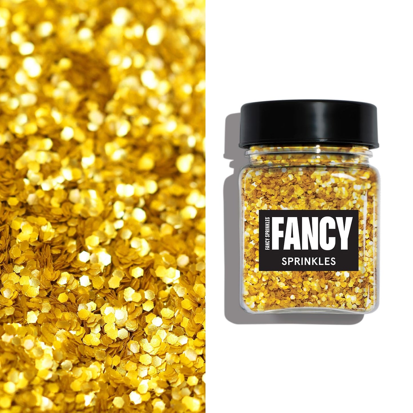 Fancy Sprinkles Metallic Glitter Hexagons Sprinkle Shapes Edible, For Ice Cream, Cookies, Cakes, Cupcakes, Dessert Decorating Sp