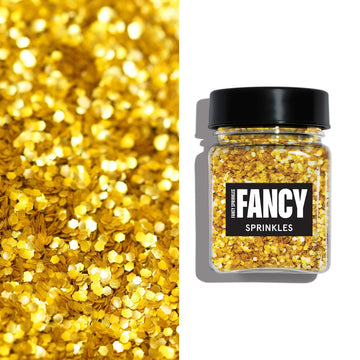 Fancy Sprinkles Metallic Glitter Hexagons Sprinkle Shapes Edible, For Ice Cream, Cookies, Cakes, Cupcakes, Dessert Decorating Sp