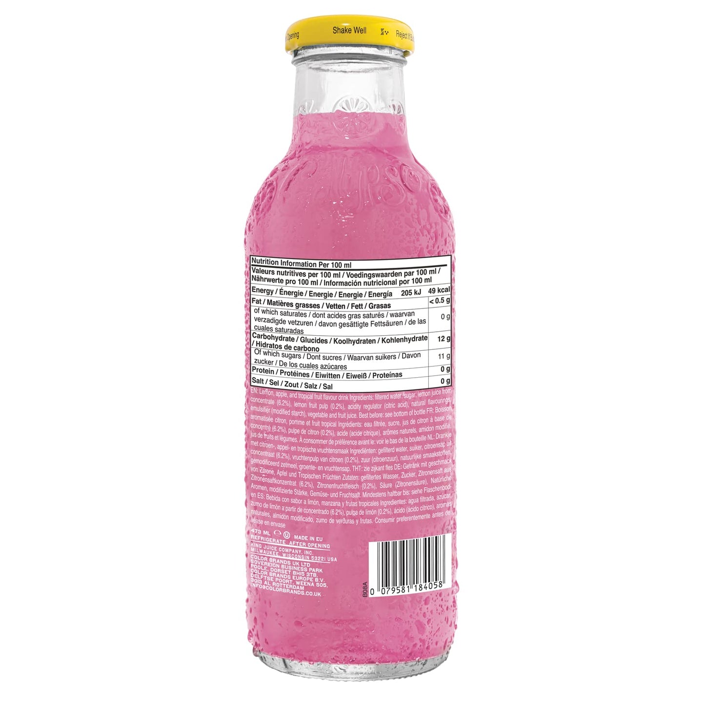 Calypso Lemonades | Made With Real Fruit And Natural Flavors | Island Wave Lemonade, 16 Fl Oz (Pack Of 12)