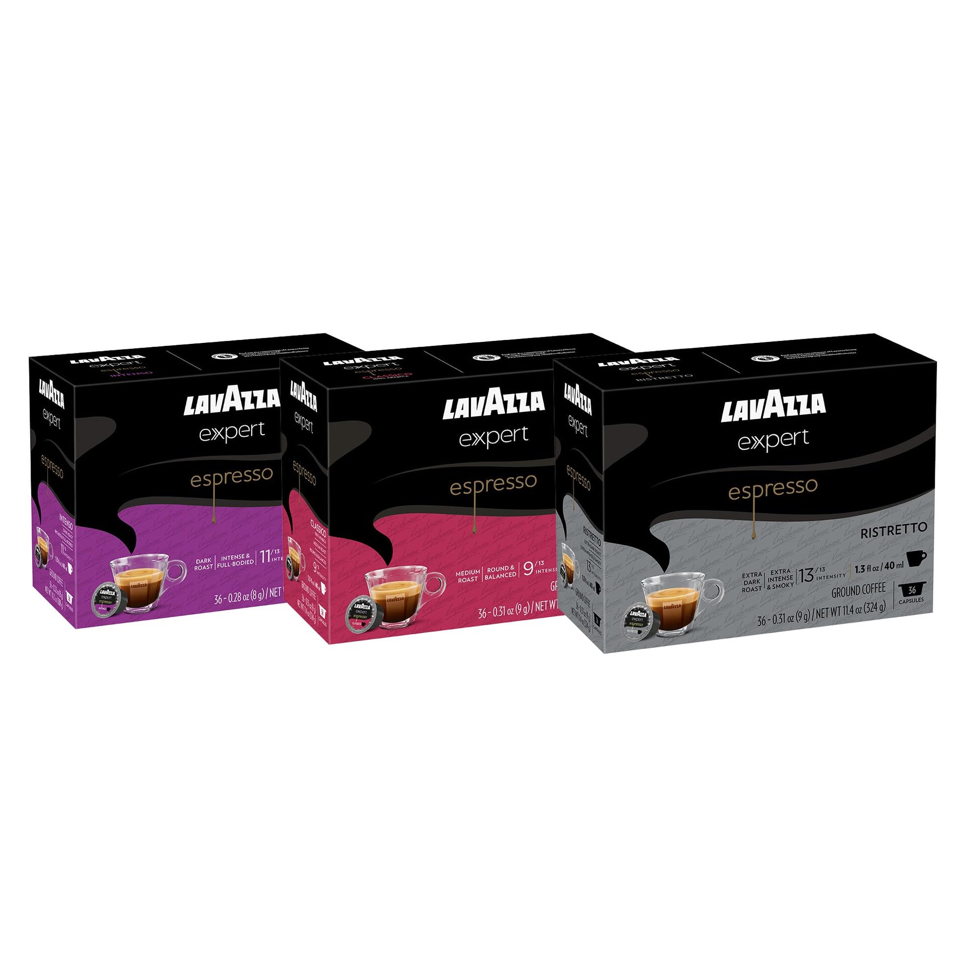 Lavazza Expert Espresso Variety Pack  Contains Medium And Dark Roastespresso Units  Compatible With Lavazza Classy Machines (108 Units)