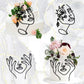 HSDSH Acrylic Cake Topper - 12 Pcs Lady Face Design for Wedding & Birthday Parties - Black, Model HSD-Facecake-12