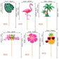 36 Pcs Tropical Aloha Luau Cupcake Toppers Palm Tree Flower Turtle Leaves Flamingo Pineapple Cupcake Picks Summer Hawaiian Tropi