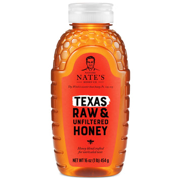 Nate's Texas 100% Pure, Raw & Unfiltered Honey - 16 oz. Squeeze Bottle - All-natural Sweetener