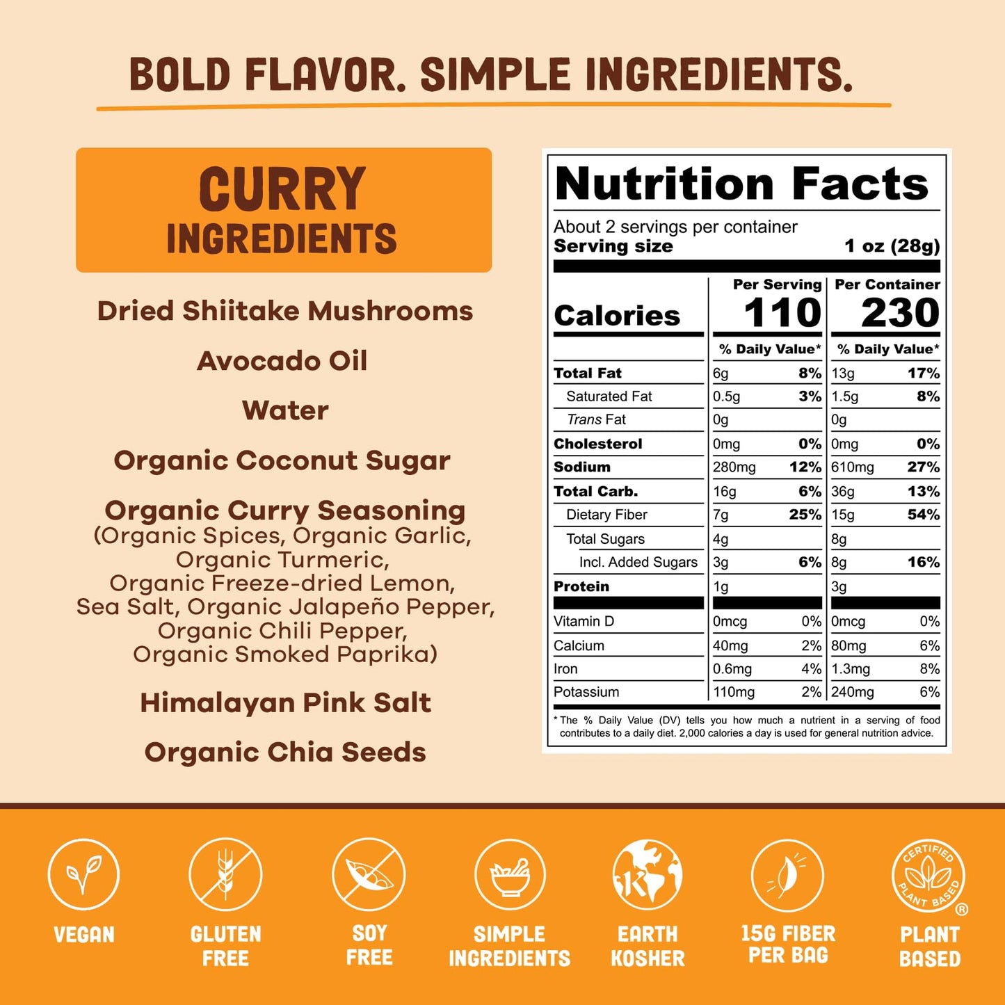 Pans Mushroom Jerky, Vegan, Gluten Free, Curry Flavor, 2.2 Ounce, Plant-Based Snack