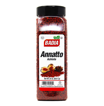 Badia Whole Annatto 22 oz - Warm  Peppery  Slightly Nutty Flavor - Achiote Seeds for Natural Color & Seasoning