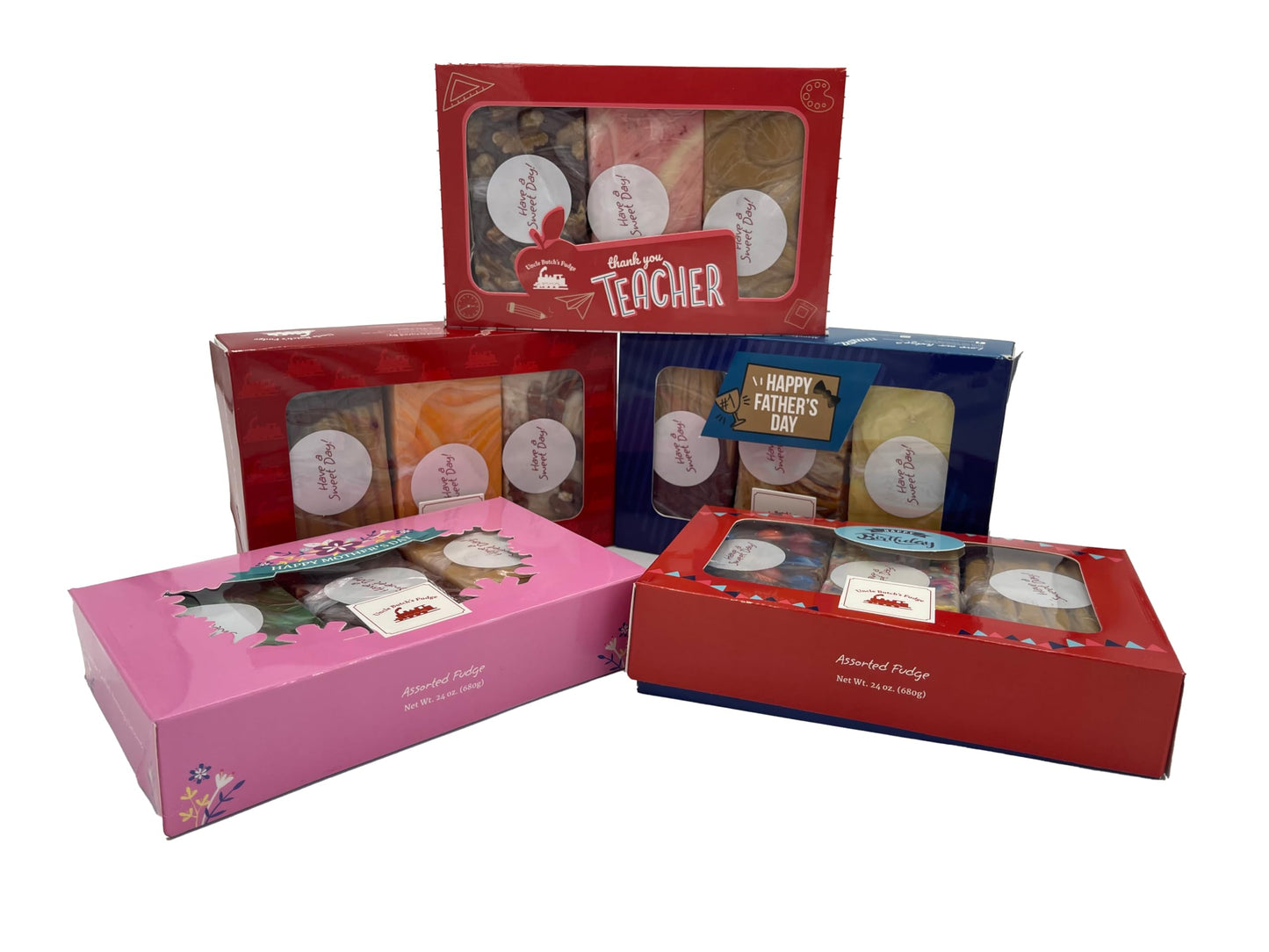Uncle Butch'S Fudge Gift Box - Creamy & Smooth Fudge Sampler - Choose Any 3 Flavors Of Delicious & Decadent Fudge (1 Box, 24Oz T