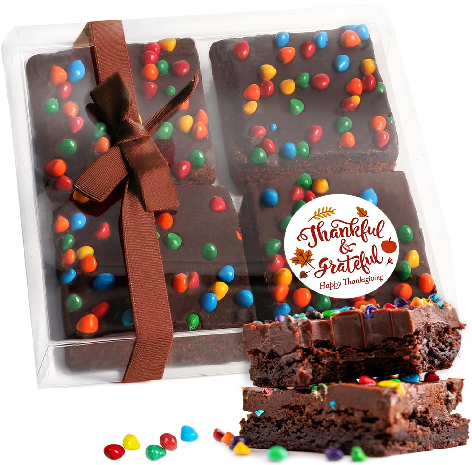 Happy Thanksgiving Cookies Brownies Gift Basket Chocolate Cake Food For Men Women Package | Nut Free  