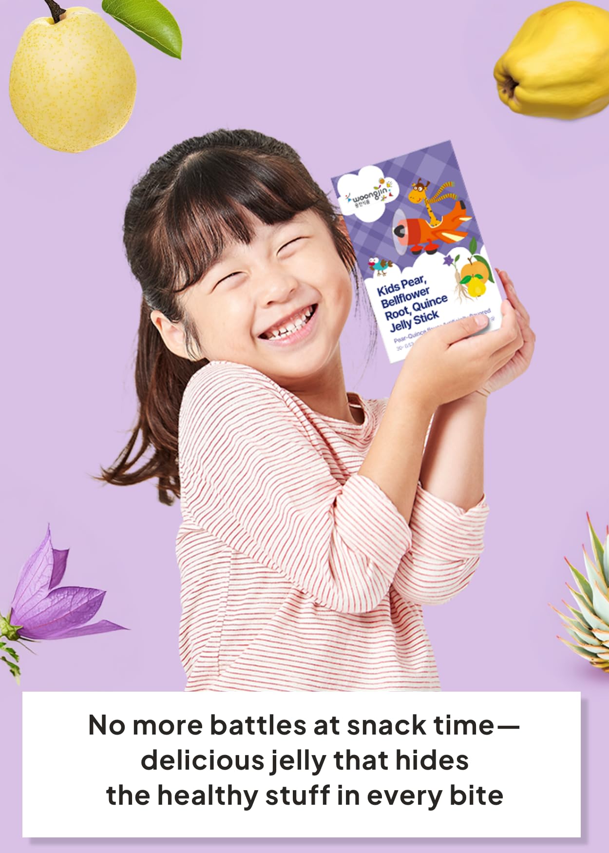 Korean Food Kids Pear, Bellflower Root, Quince Jelly Stick