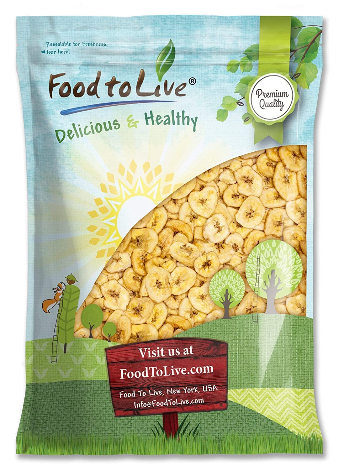 Food to Live Banana Chips – Sweetened, Unsulfured, Vegan Snack, 3 Pound Pack