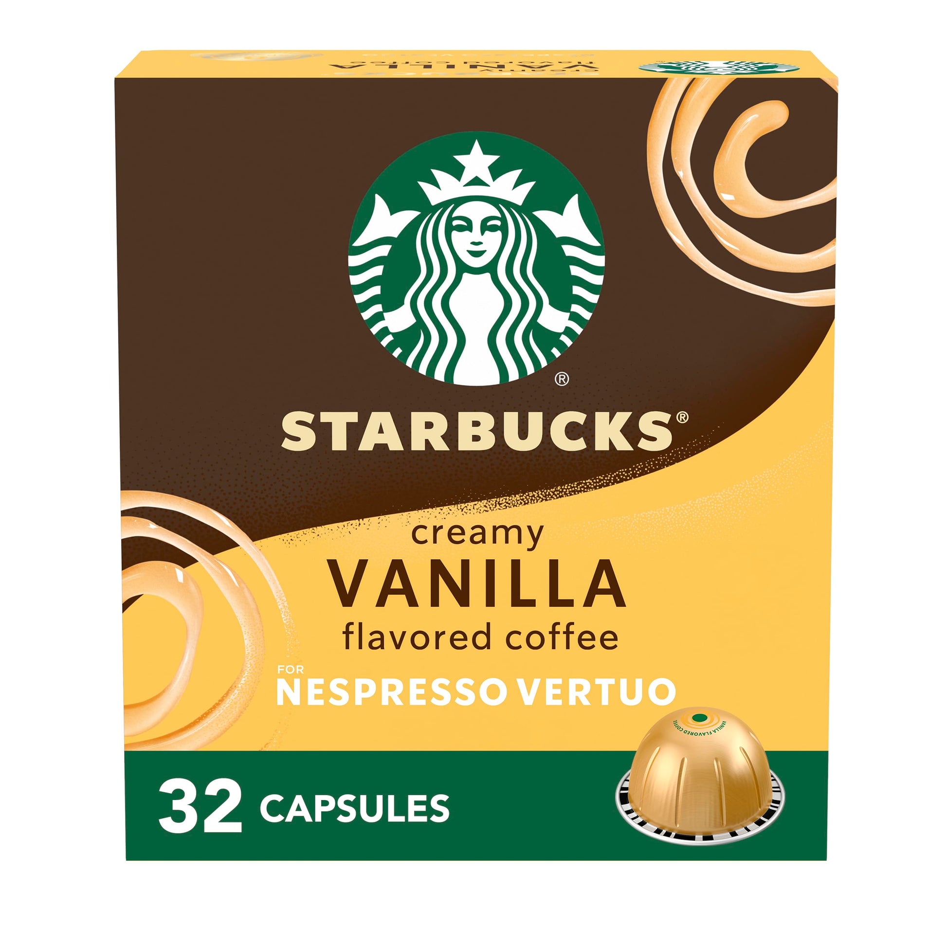 Starbucks Vertuo Coffee Pods, Vanilla Flavor, 32-Count, Brews 7.8 oz, Model DAC-1843, 8 Ounce (Pack of 4)