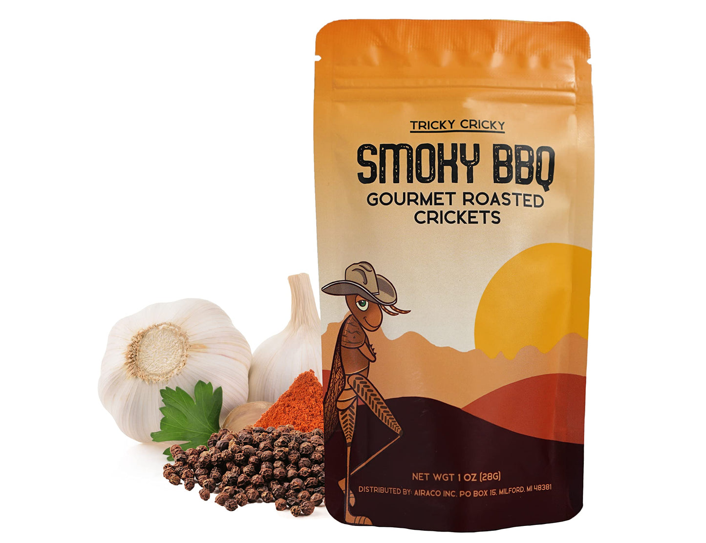 Tricky Cricky Edible Cricket Snacks - BBQ Flavor, High Protein, Low Carb, 1 Oz