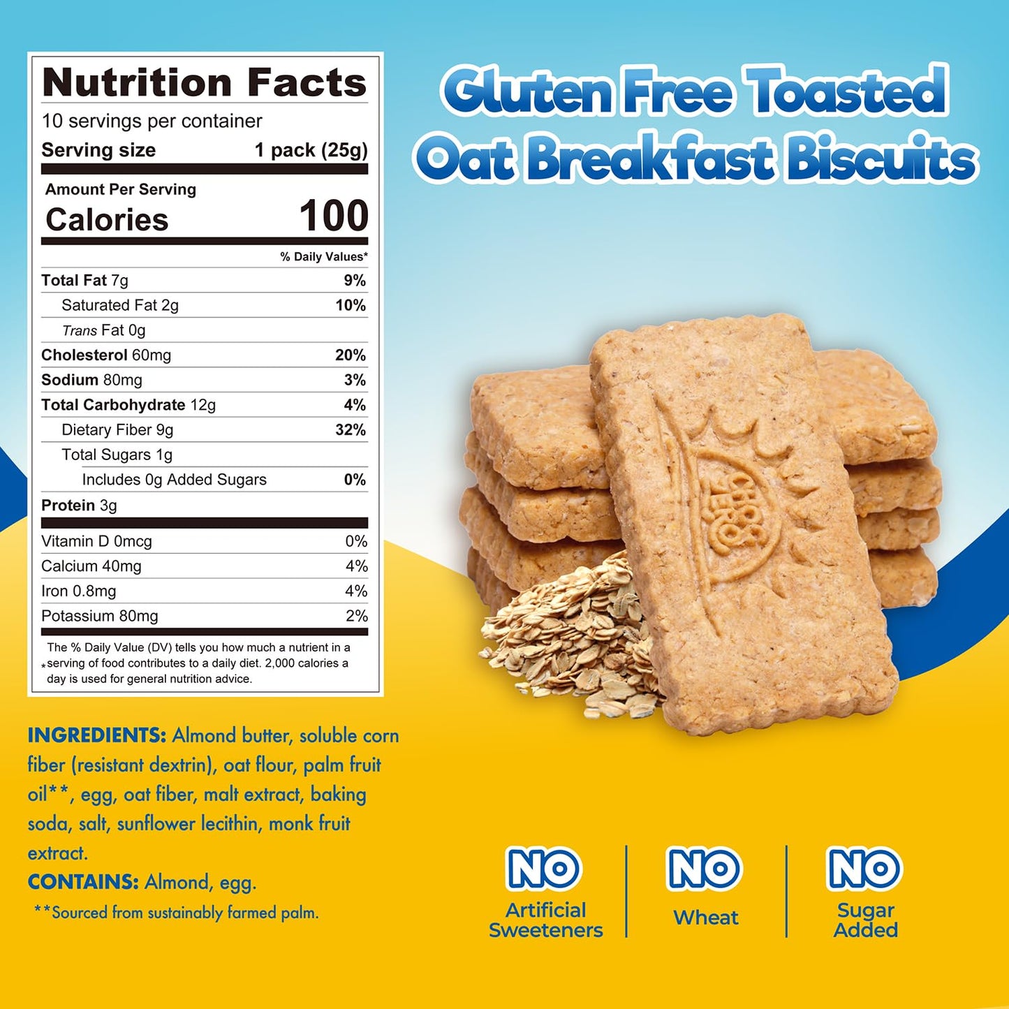 Choczero Breakfast Biscuits, Toasted Oat, Gluten Free, Grain Free, No Added Sugar, 30 Keto Biscuits Per Box, 9 Ounce (Pack Of 1)