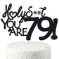 Happy 79th Birthday Cake Topper 79 Birthday Cake Toppers-Black Glitter, Funny 79th Cake Topper for Men For Women, 79th birthday 